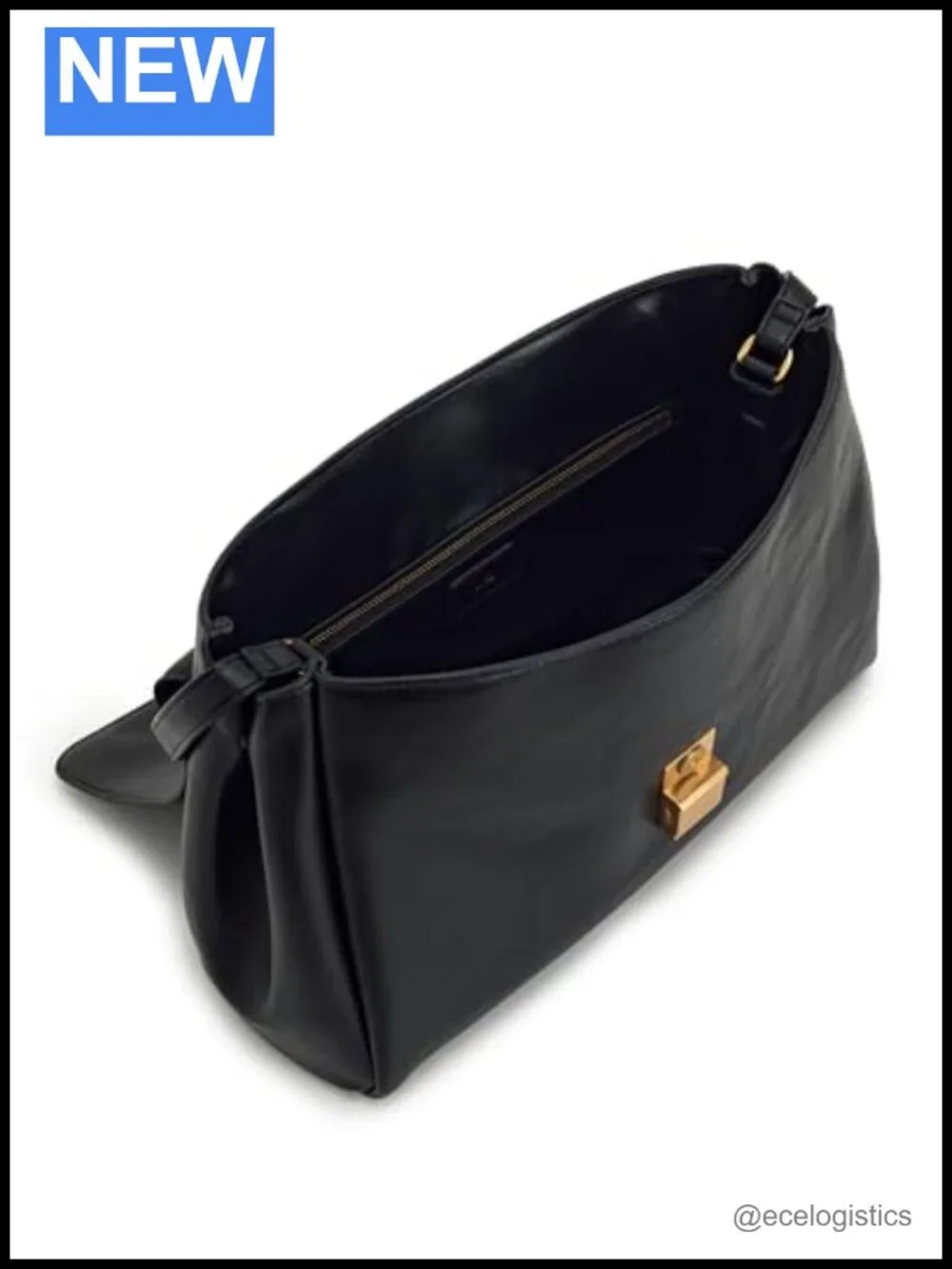 Hilary Vegan Leather Shoulder Bag Large Satchel Gold Hardware